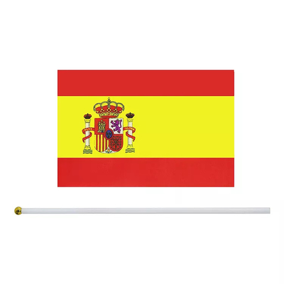 أعلام يدوية صغيرة محمولة شعار مخصص طباعة أعلام دولة إسبانيا