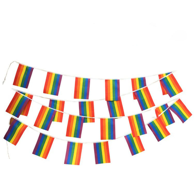 علم مزخرف من البوليستر LGBT بألوان قوس قزح