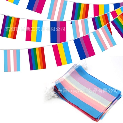 شعار مخصص بوليستر LGBT العلم مثليه مثلي الجنس فخر المثلث العلم