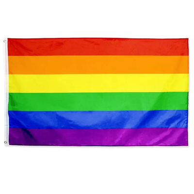 علم رقمي مطبوع مخصص LGBT بوليستر 3 * 5ft علم قوس قزح مثلي الجنس