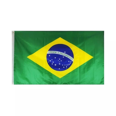أعلام البرازيل المخصصة عالية الجودة 3x5Ft 100D أعلام البوليستر