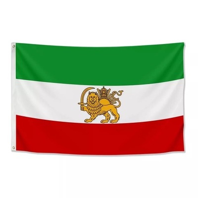 أعلام مخصصة 3X5ft بوليستر إيران الأسد العلم العلم الفارسي مع الأسد