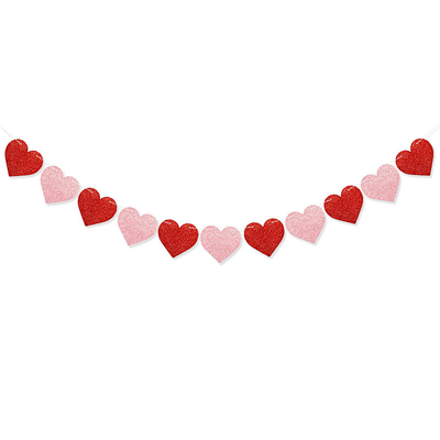 سلسلة لافتة جارلاند على شكل قلب لعيد الحب لحفلة عيد ميلاد الزفاف والذكرى السنوية