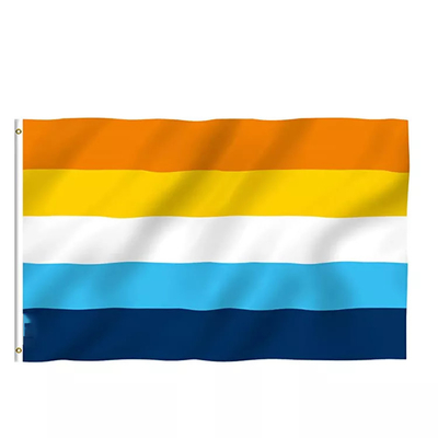 الطباعة الرقمية علم قوس قزح LGBT 3x5 قدم 100D بوليستر ثنائي الجنس العلم