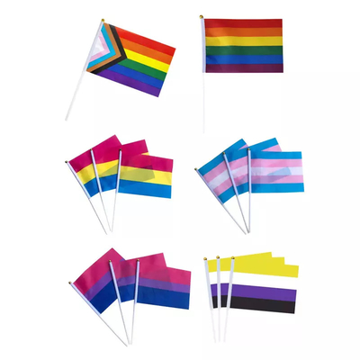 علم فخر التقدم المطبوع باليد علم قوس قزح LGBT مقاوم للماء