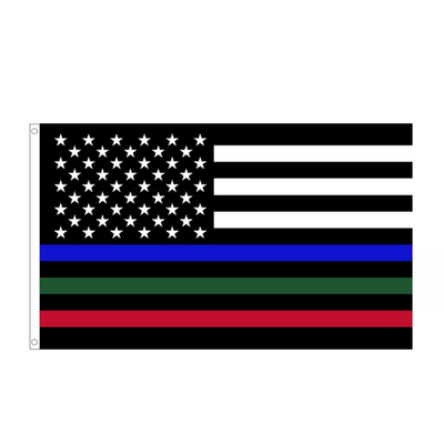 الإعلان عن علم خط أزرق رفيع 3X5ft 100٪ أعلام تصميم مخصصة من البوليستر