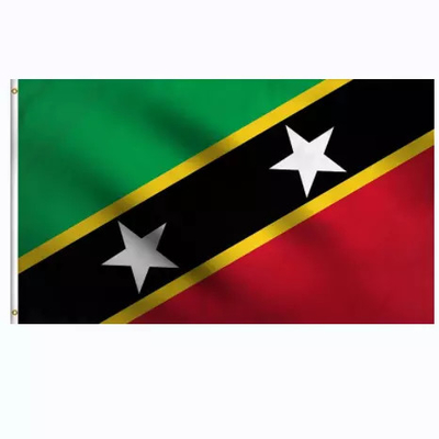 حجم مخصص St Kitts and Nevis Flag Single / Double Sided Printing CMYK Color