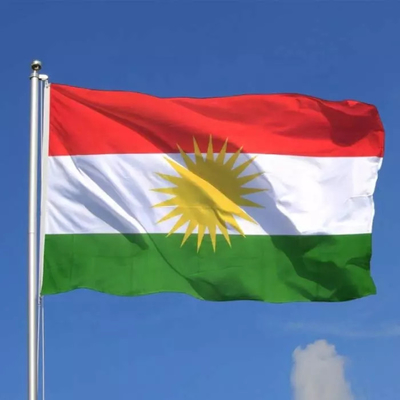 100٪ بوليستر كردستان العلم الوطني لون بانتون لمفضلات الزفاف