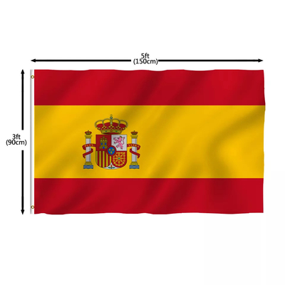 أعلام عالم بوليستر لون بانتون معلقة نمط علم إسبانيا الوطني