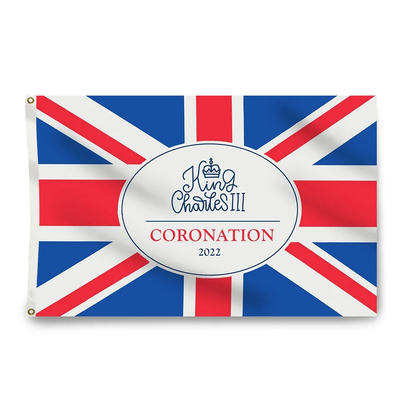 عالية الجودة 3x5ft علم الملك تشارلز المملكة المتحدة الملك تشارلز الثالث تتويج 2023